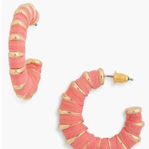 Raffia Wrapped Hoop Earrings NWT